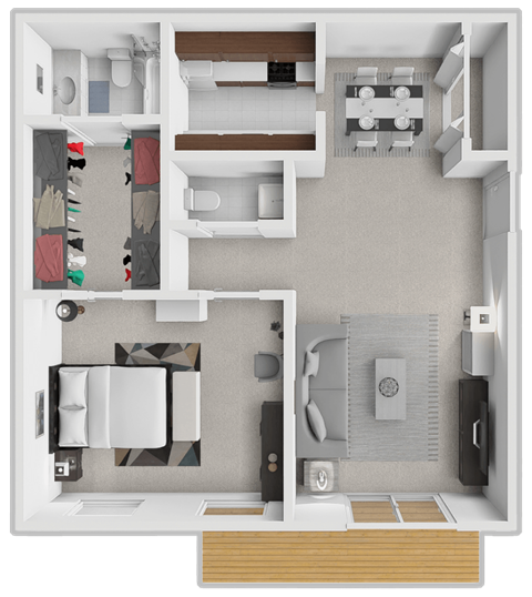 a floor plan of a house with a bedroom and a bathroom
